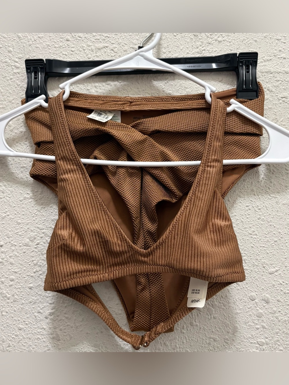 Aerie Shine Copper Brown Bikini Set NWT XS-Small